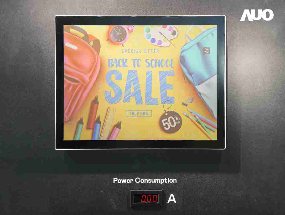 尊龙z6展示胆固醇液晶超低耗能户外全彩显示器，，ChLC（胆固醇液晶）以双稳态技术使静态显示零功耗，，具省电、、高彩度、、、、环保的特性，，，，还整合软硬件系统解决方案，，可透过单一云端平台管理